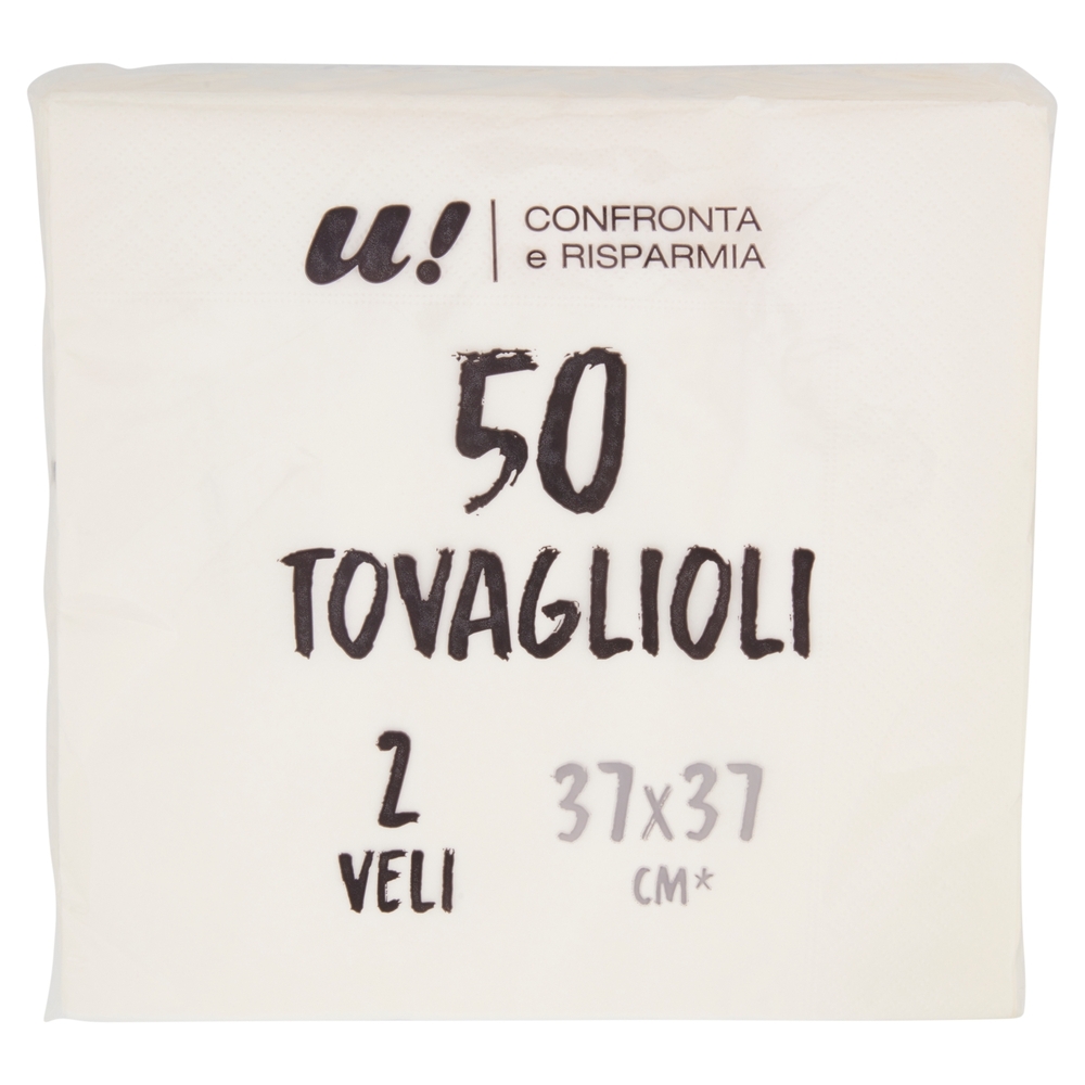 50 Tovaglioli 2 Veli Bianchi U! Confronta e Risparmia